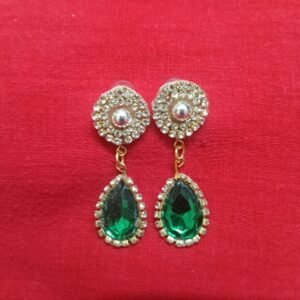 Green Crystal Drop Earrings