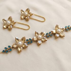 Handcrafted Artisan Necklace and Ear Stud Drop Set